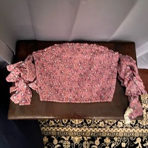 Pink off the shoulder crop top